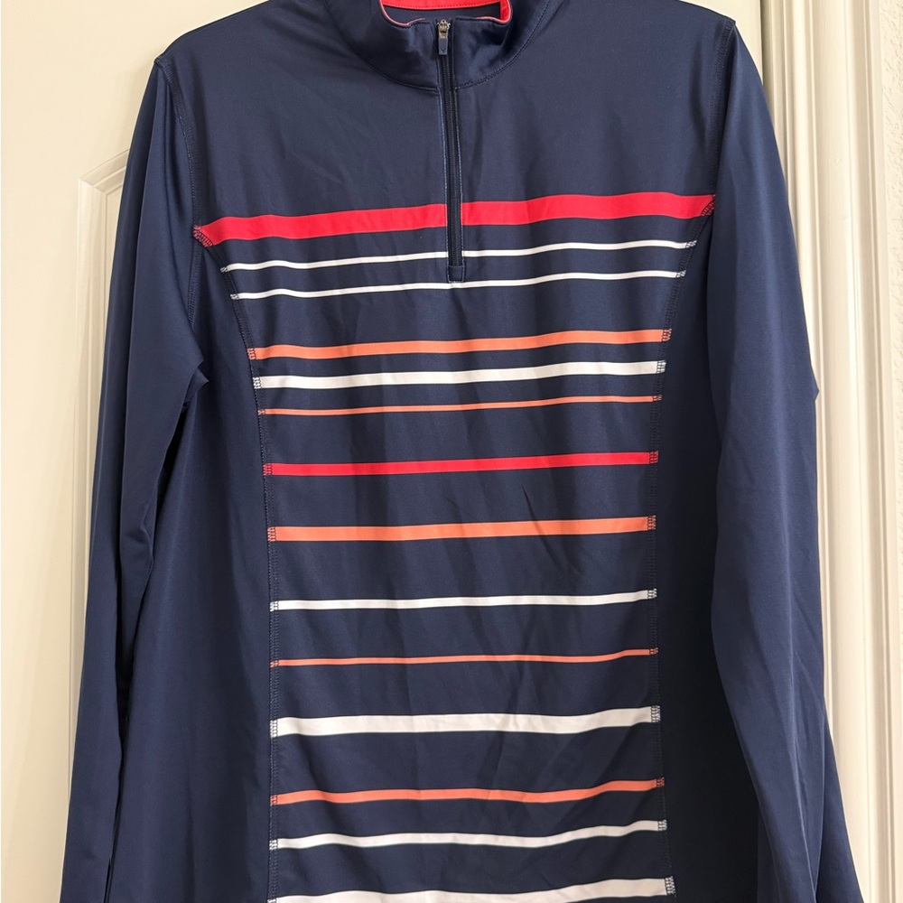 Callaway WOMENS LONG SLEEVE ENGINEERED STRIPE GOLF SHIRT